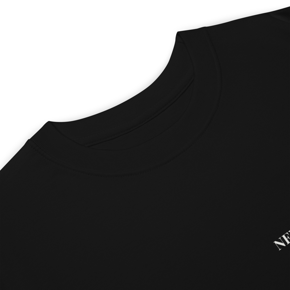 Close-up print detail of the Disappointed Since 1977 heavyweight tee.